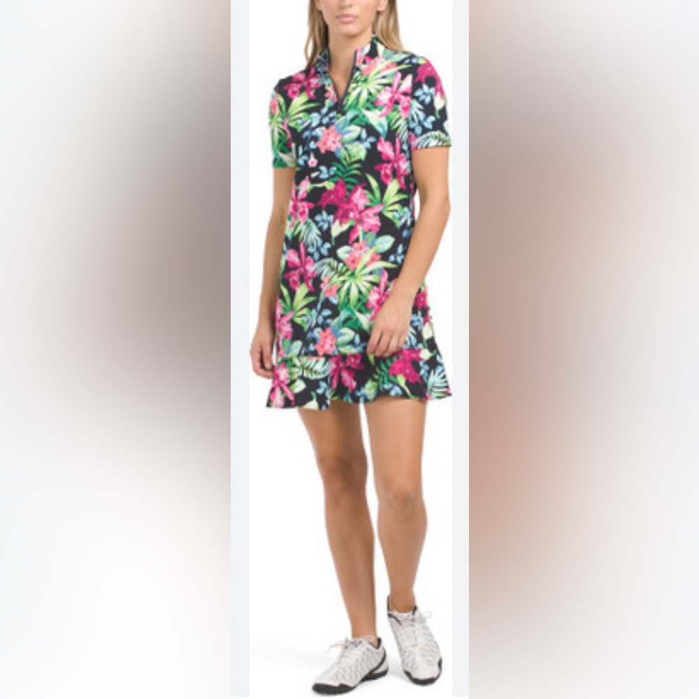 Tommy Bahama Women’s Racquet & Paddle Floral Dress matching with Black S…